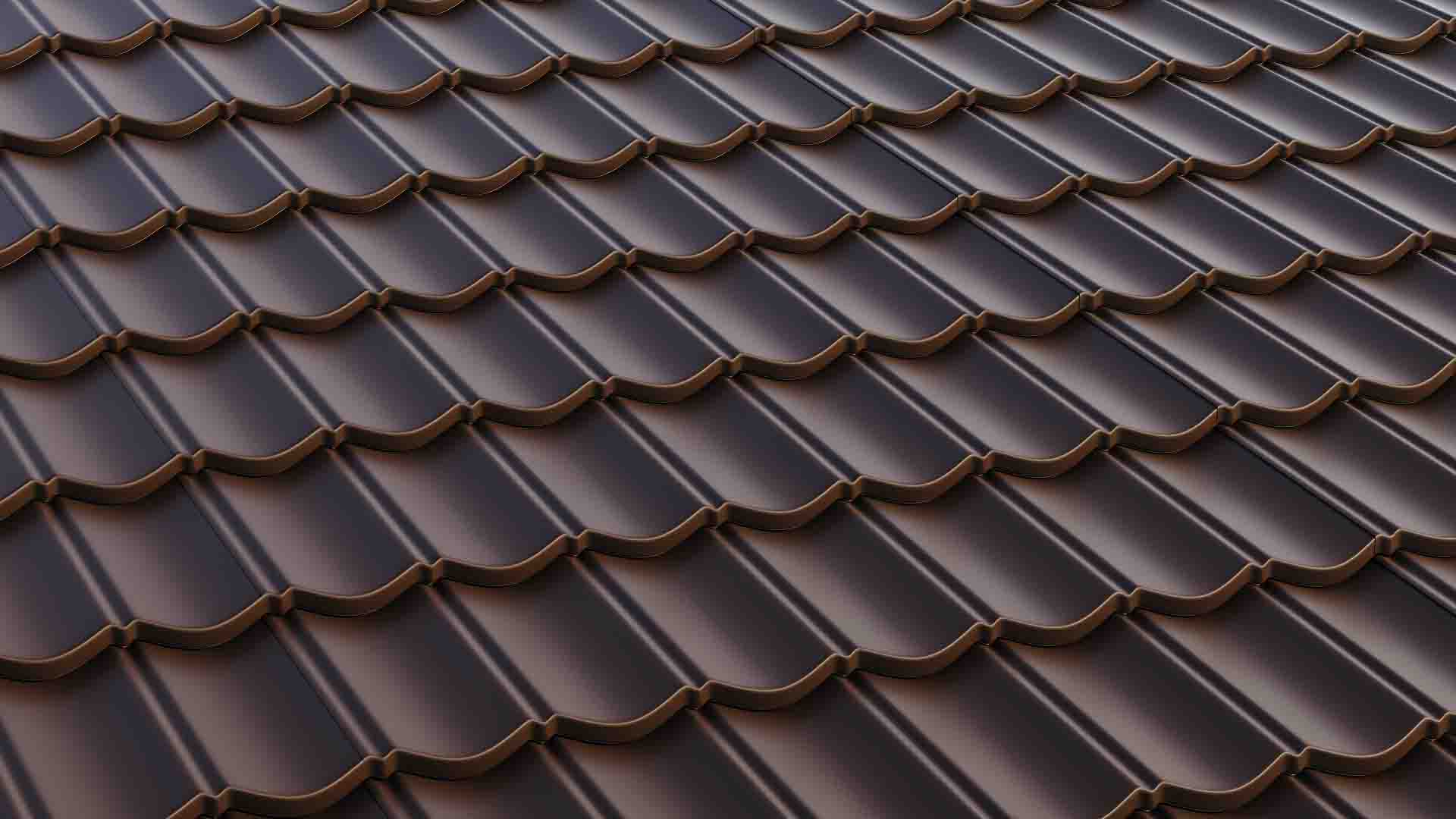 Композитная черепица рядовая AeroDek Уникум, цвет Коричневый (33)